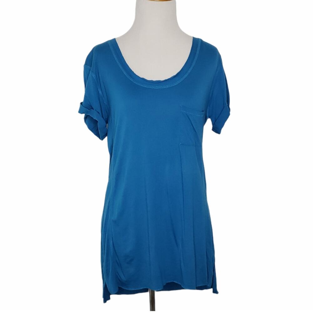 Rag & Bone Womens Casual Tee Blue Stretch Simple Everyday Comfortable Small